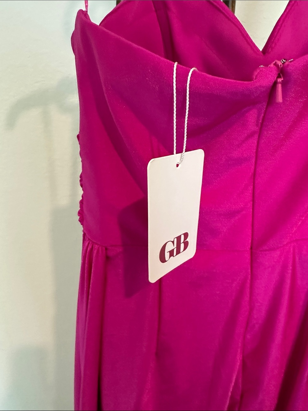 Gianni Bini Hot Pink One-Shoulder Draped Mini Dress - Picture 4 of 6
